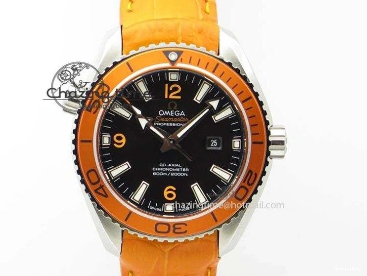 0417 Breathable Planet Ocean SS Bp Maker 45mm Orange Bezel On Orange Rubber Strap A 8221